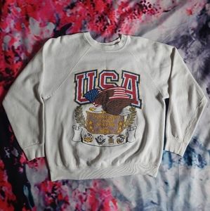 Vintage USA Eagle & Flag Military Crewneck